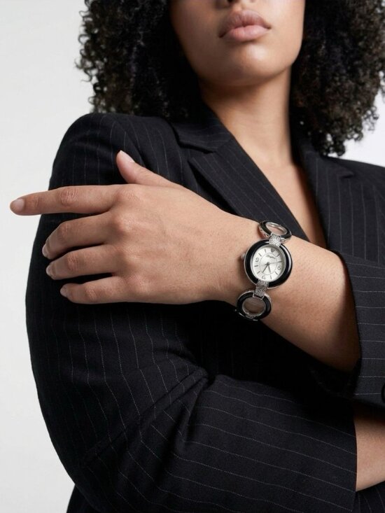 Brighton Padova Oval Link Black Women’s 28mm Bracelet Watch New Battery Included